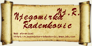 Njegomirka Radenković vizit kartica